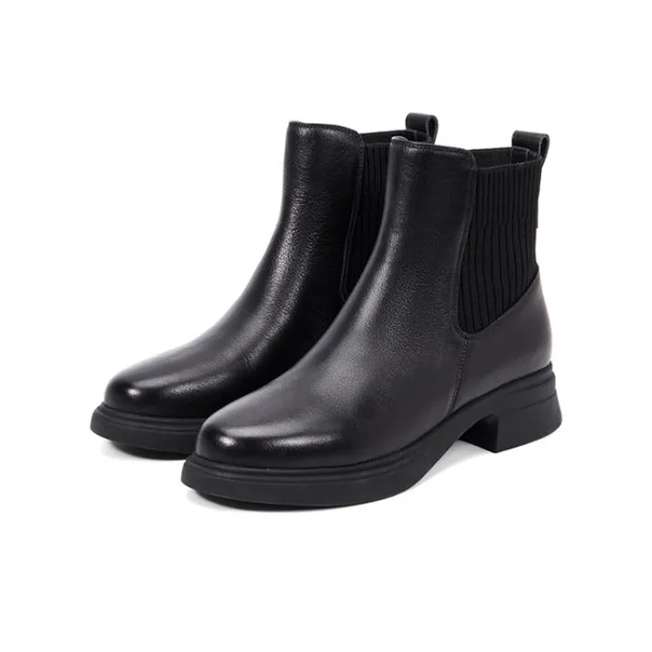 PT'SON Short Chelsea Boots 4cm Women's Black-1