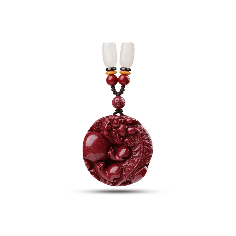 Sima Is Ethereal Reconstructed Cinnabar Jade Pendants Unisex-0