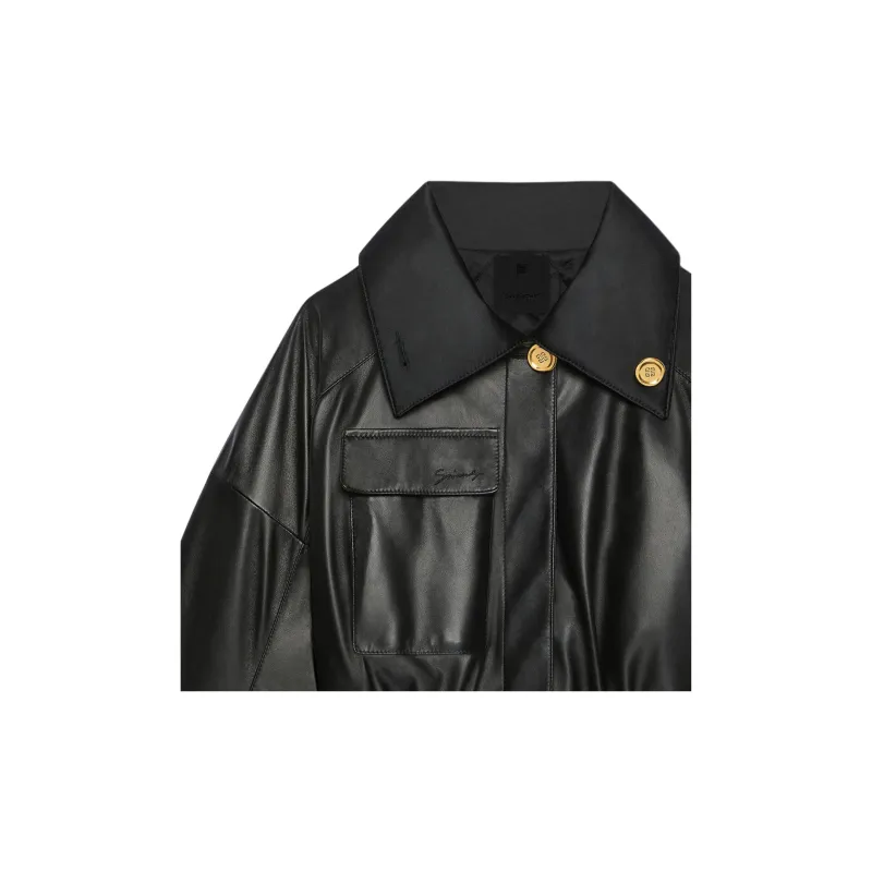 Givenchy Adjustable collar Leather Jacket-3