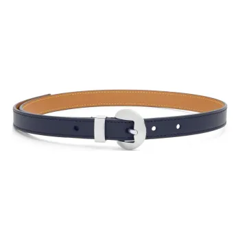 LOEWE Calfskin Leather Belts Unisex Blue/Brown Width  2CM