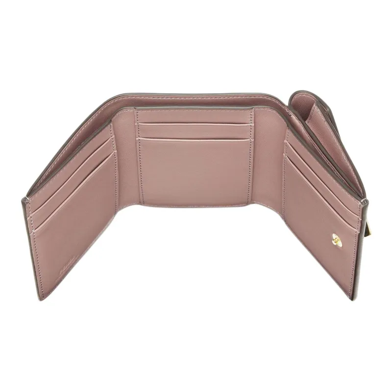 FENDI FF Diamonds Series Calfskin Wallet Medium Size Women's Pink-3