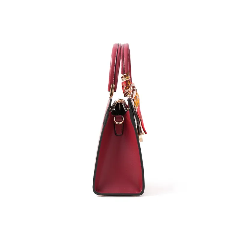 Vigno Synthetic Leather Shoulder Bag Crossbody Bag Handbag Medium Size Women's Red-26