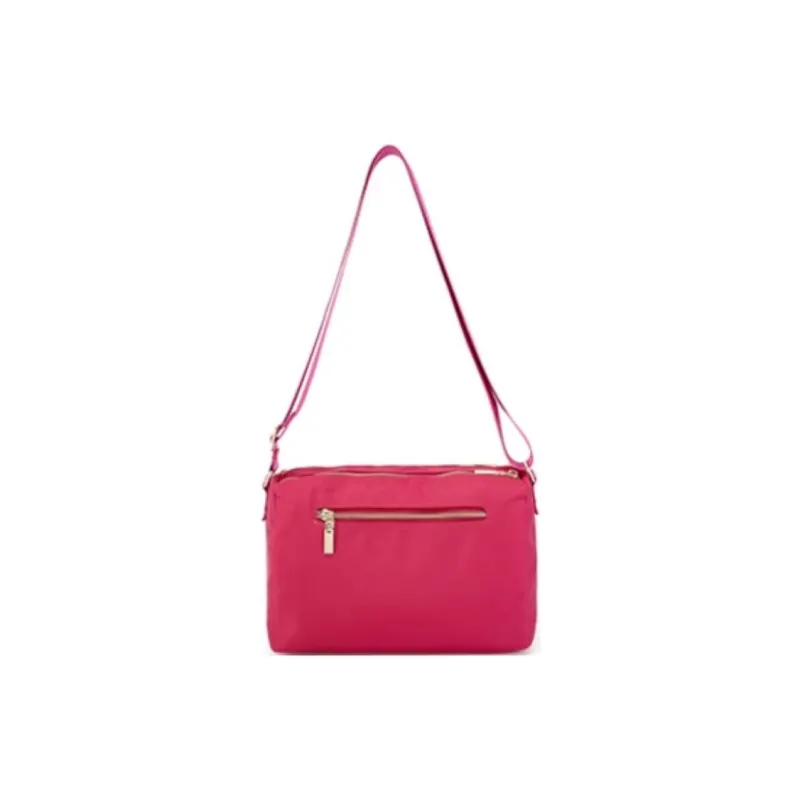 Diplomat Fabric Shoulder Bag Small Size Unisex Pink/Dark Blue-6
