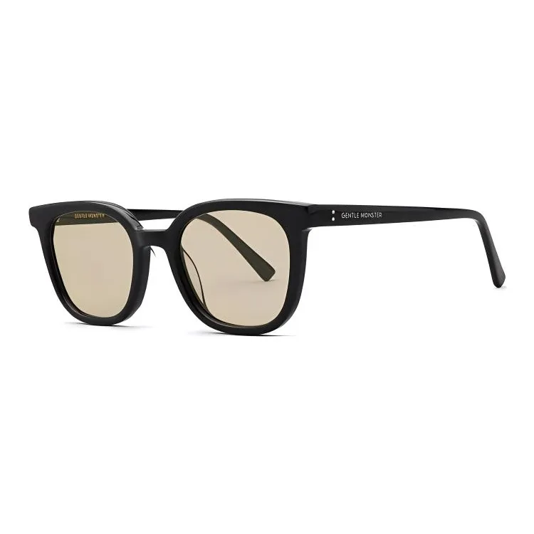GENTLE MONSTER Acetate Square Sunglasses Unisex Ink Black/Brown-0