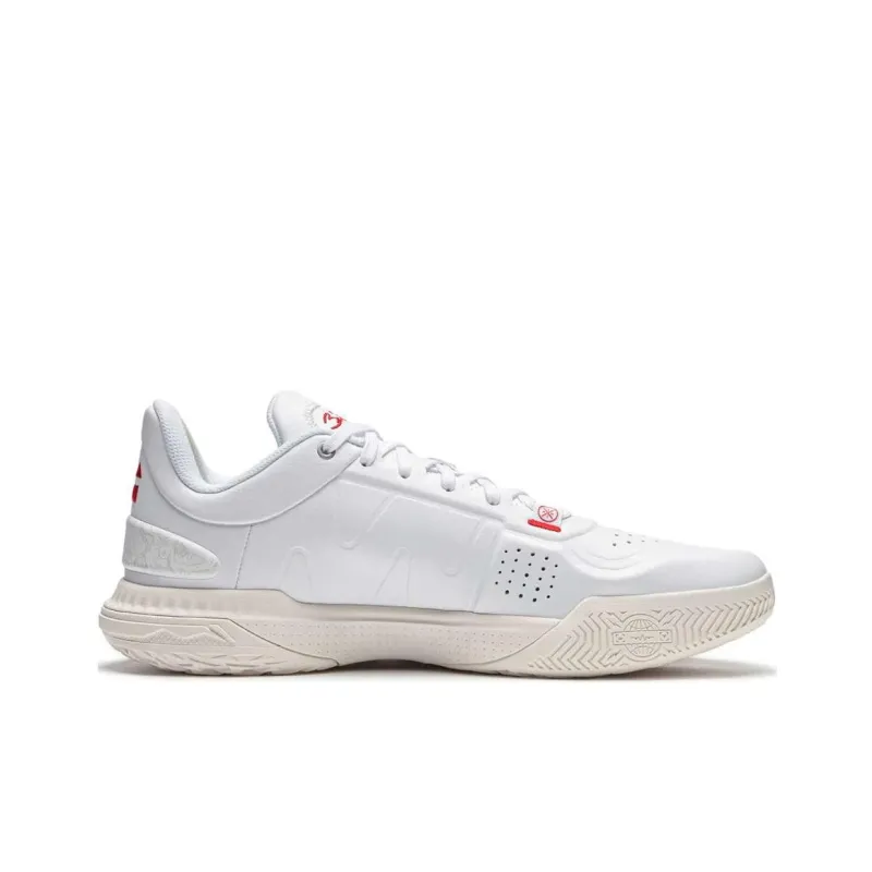 LiNing Anti Slip Wear Resistant Low Top Basketball Shoes Men's White-1