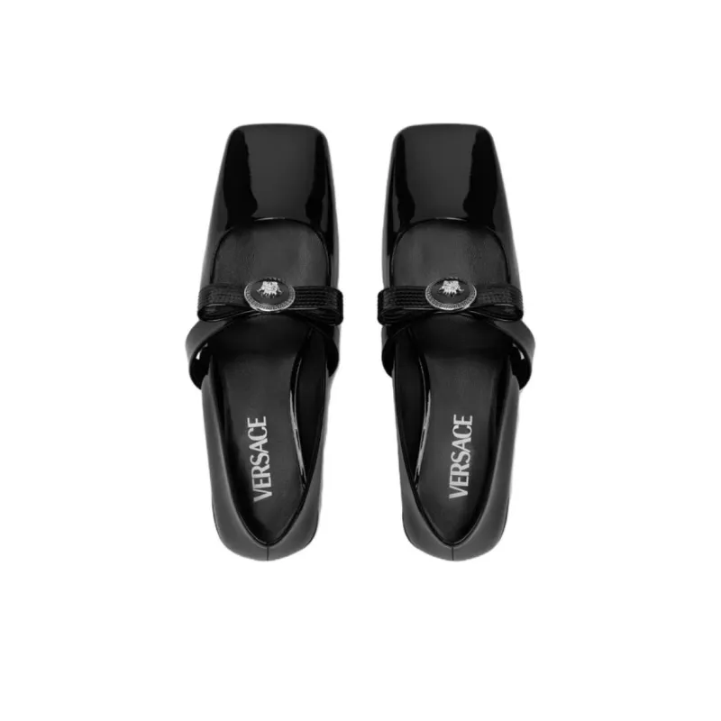 VERSACE Gianni Casual Single Shoes Women's Black-3