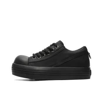 Chi Wolf Slip Resistant Low Top Skateboard Shoes Unisex Black