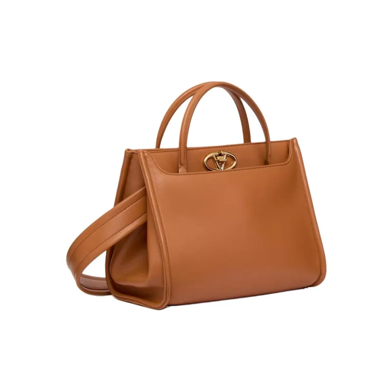 Valentino Vlogo Calfskin One Shoulder Handbag Small Size Women's Almond-1