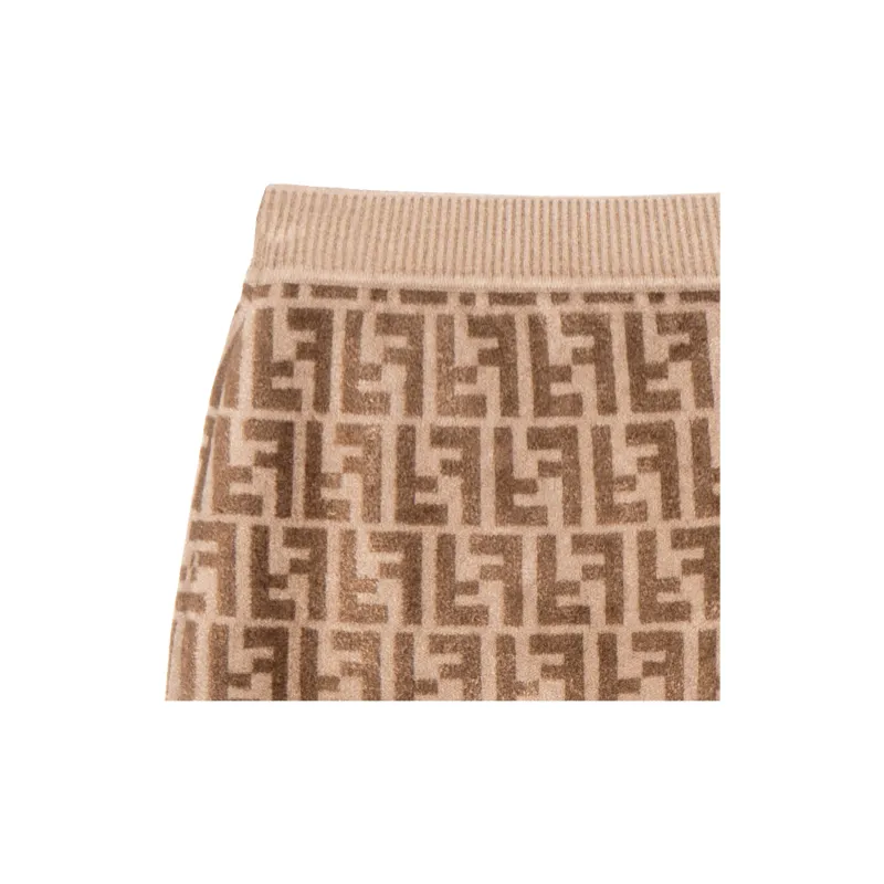 FENDI FW22 Casual Long Skirts Women's Brown-7