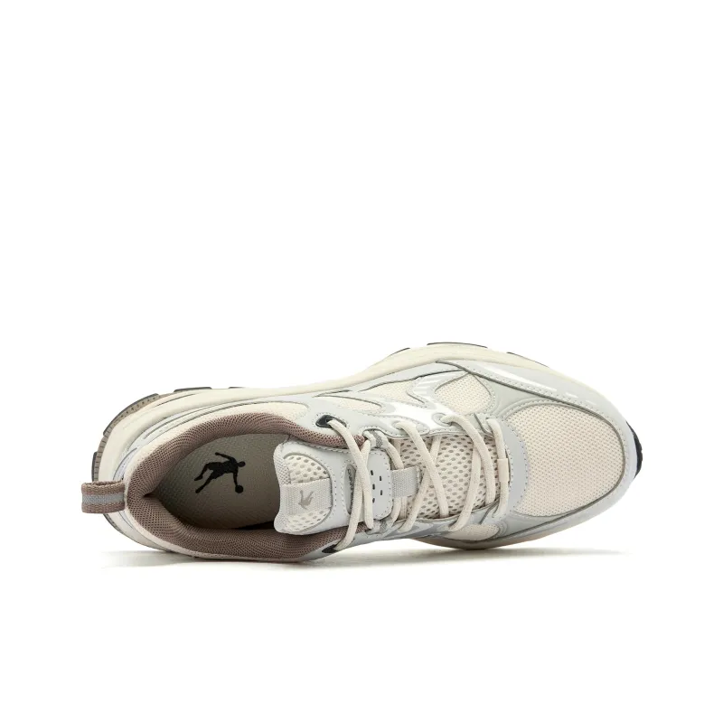 QIAODAN Cushioning Anti-Slip And Wear-Resistant Low-Top Casual Running Shoes Women's White Gray-3