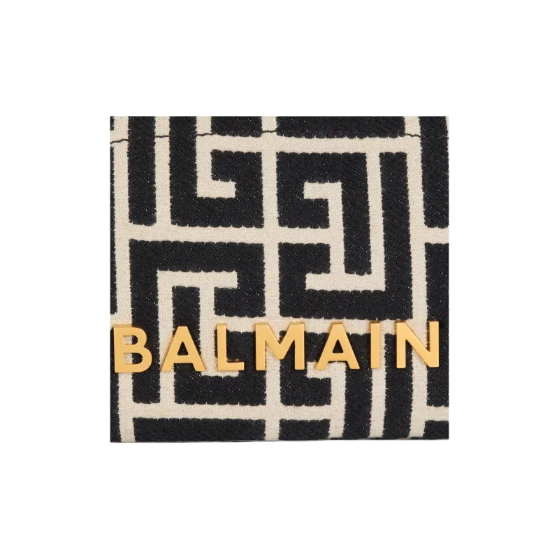 BALMAIN 1945 Logo Plaque Small Tote Bag-5