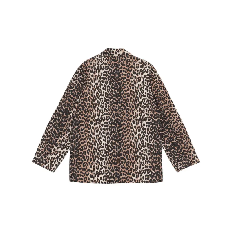 GANNI Leopard Printed Shirt Jacket-1