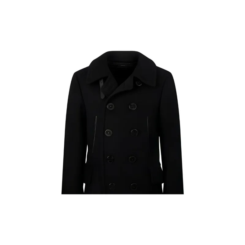 TOM FORD Melton Double-Breasted Peacoat-5
