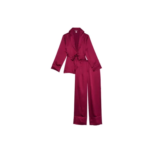 Victoria's Secret 24 Big Show Collection SEXY KI Pajama Set Women's Burgundy