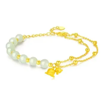 FUSSEM Hetian Jade Bracelets Pale Greenish White Jade Women's