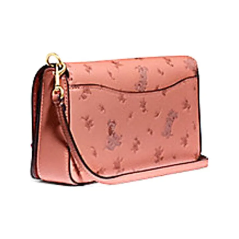 COACH Disney, Collaboration Dinky Leather Shoulder Bag, Crossbody Bag Medium Size Women's Light Peach-1