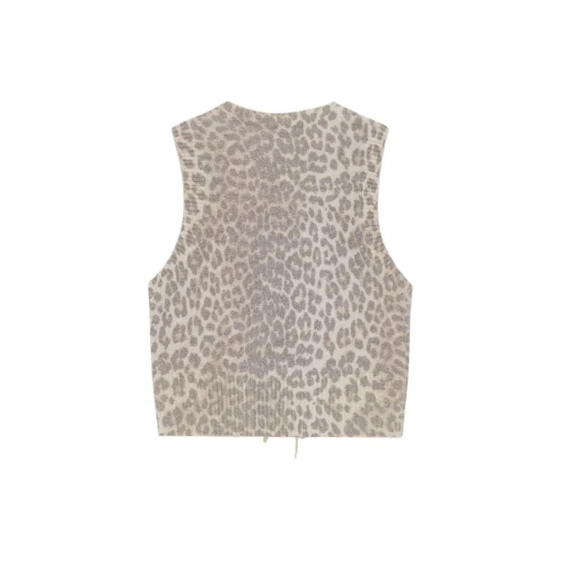 GANNI Tank Tops Women's Leopard Print-1