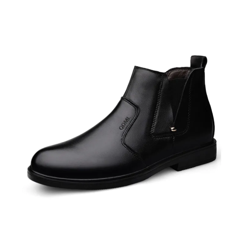 Qiandongmeili Chelsea Boots Men Black-1