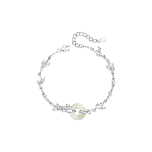 Olampe Hetian Jade Bracelets White Jade/Pale Greenish White Jade Women's