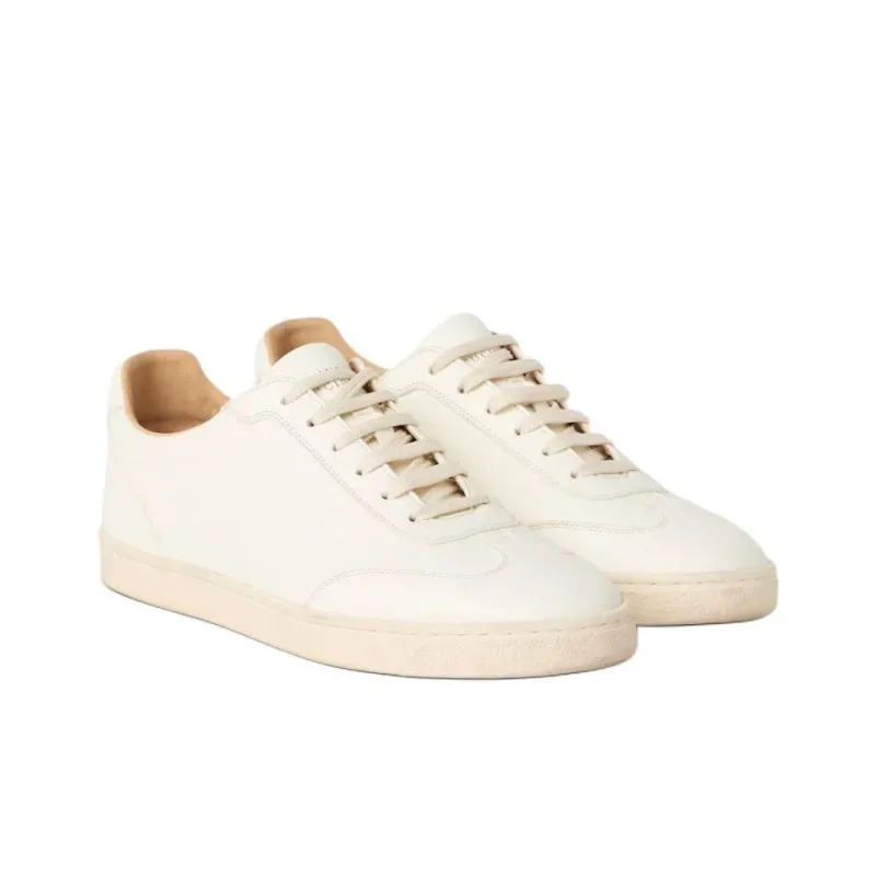 Brunello Cucinelli Low Top Skateboard Shoes Men's Ecru-2