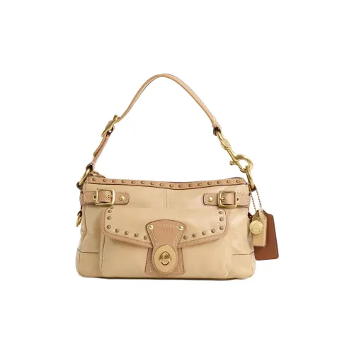 COACH Legacy Patent Leather One Shoulder Handbags Large Size Women's Brass Matte