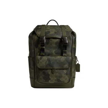 COACH League Coated Canvas Backpack Large Size Men's Army Green