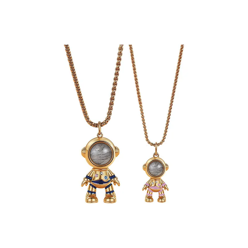 XIAOHANGJIA·TAIKONGZAOWU Brass Zircon Necklaces Unisex-2