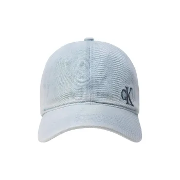 CALVIN KLEIN 100% Cotton Baseball Caps Unisex Denim Light Blue