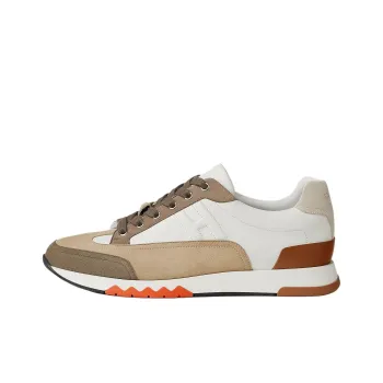 HERMES Trail Low Top Casual Shoes 3cm Men's Beige