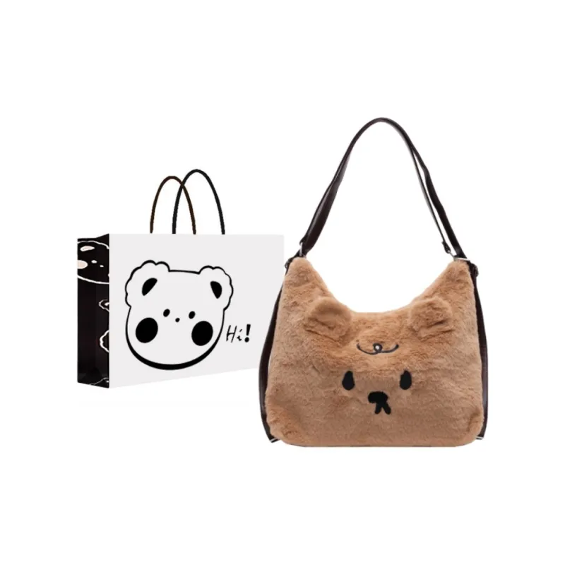 NX DOUGHNUT Faux Fur Shoulder Bag Regular Women's Khaki-0