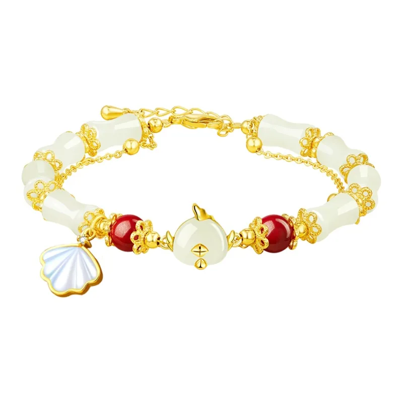 SGE Hetian Jade Bracelets Pale Greenish White Jade Women's-13
