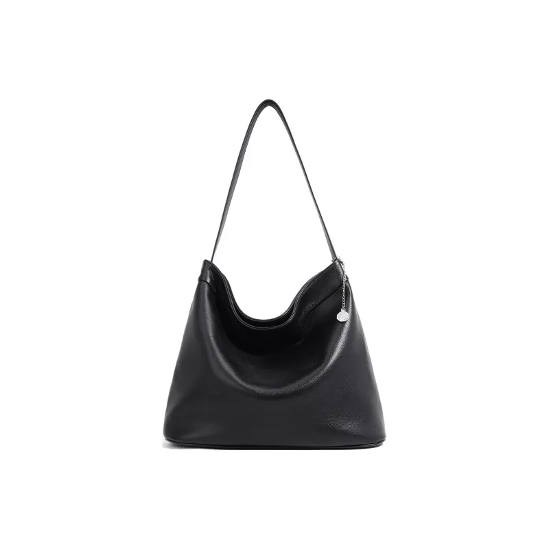 COURONNE Top Grain Cow Leather Shoulder Bag Tubas Women's Matte Dark Brown-10