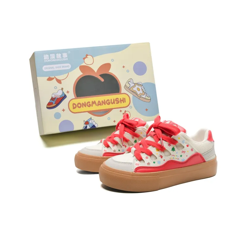 Anime Story Slip Resistant, Abrasion Resistant, Lightweight, Breathable Low Top Skateboard Shoes Women's Mint Chocolate-28