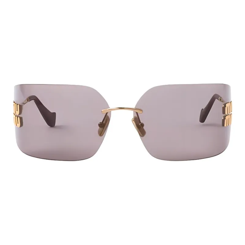 MIU MIU Irregular Shape Sunglasses Women's Gold-1