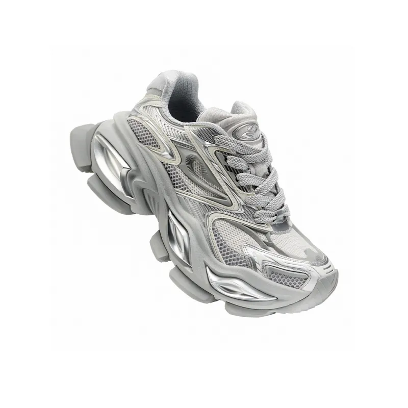 OGR Chunky Sneakers Unisex Low Top Silver-4