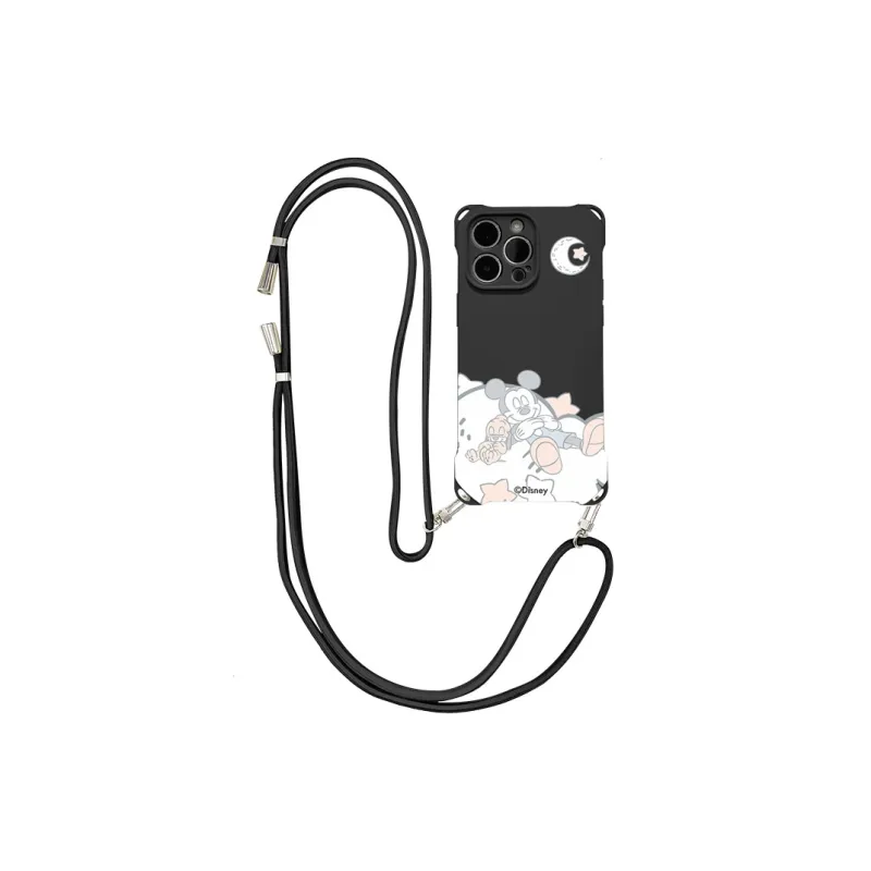 Disney Silicone Material Cute Crossbody Lanyard Mickey Phone Cases Compatible With Apple 16 Pro Max/Pro/Plus/15/14/13-8