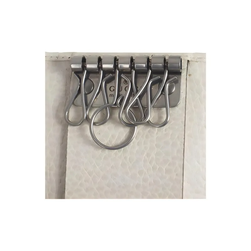 GUCCI GG Marmont Leather Key Pouch Women's White-4