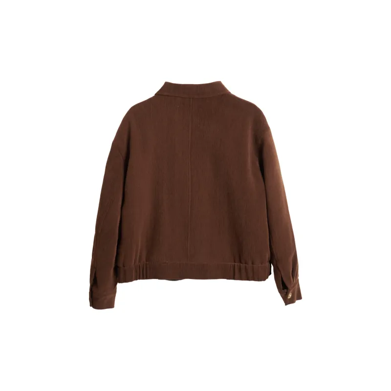 Olrain Cropped Coats Women's Mocha-1