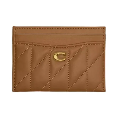 COACH Card Case Nappa Leather Card Holder Mini Women's Brown