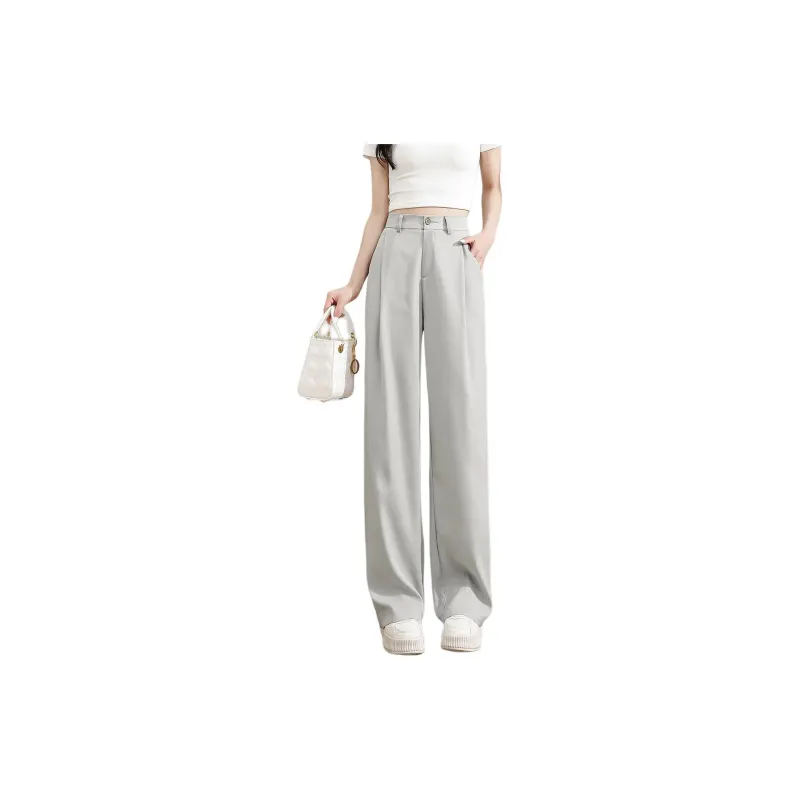 FAWENXIANGZI Casual Pants Women's Light Gray-2