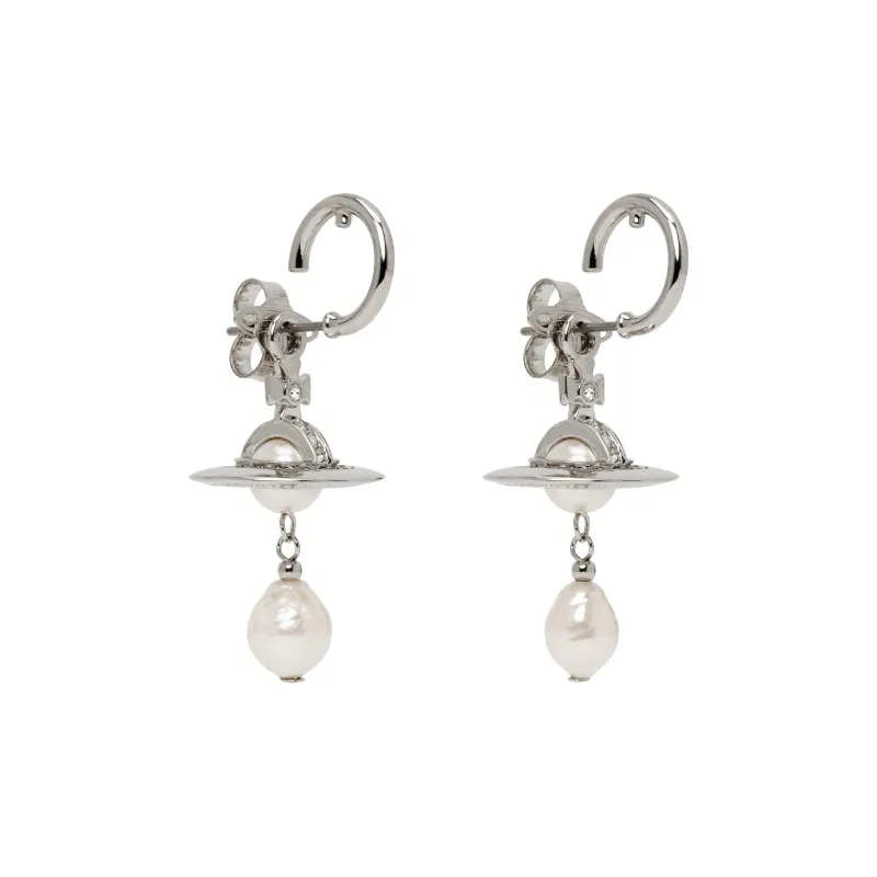 Vivienne Westwood Artificial Pearl, Brass Earrings Women's Silver-1