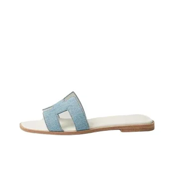 HERMES Oran Slide Slippers Women's Blue