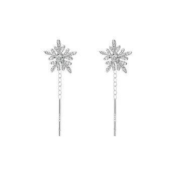 LUYUO S999 Fine Silver Princess On The Run Drop Earrings Women's