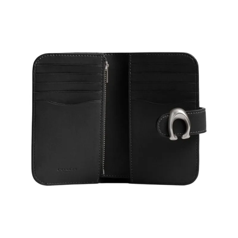 COACH Tabby Grained Leather Wallet Mini Women's Black-2