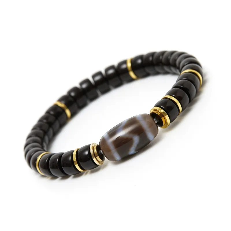 Bluish Reverie Coconut Shell Beads Bracelets Unisex-1
