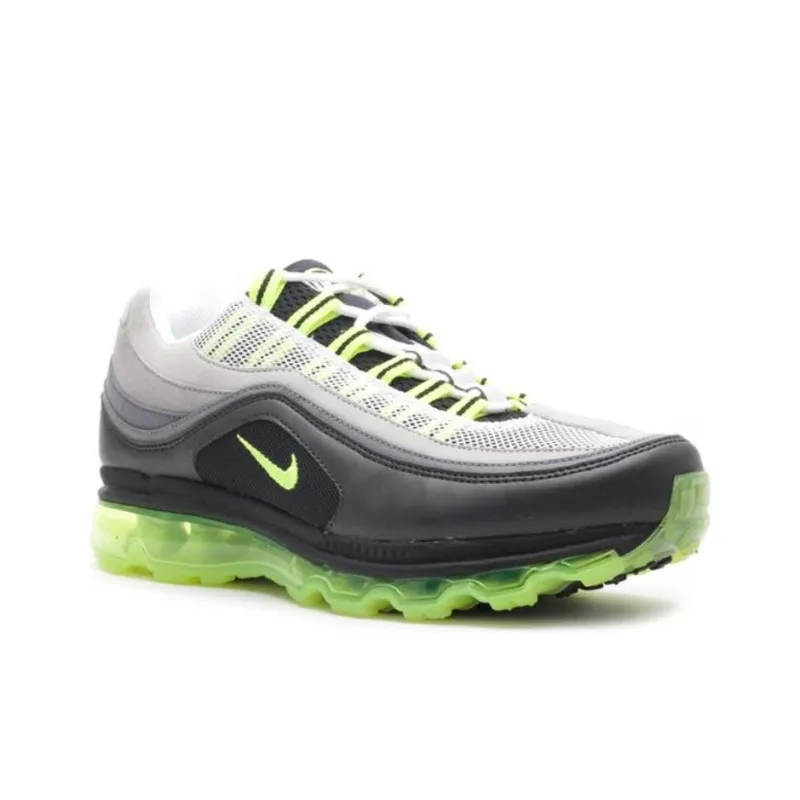 Nike Air Max 24 7 Cushioning, Wear Resistant Low Top Running Shoes Men's Gray Green-2