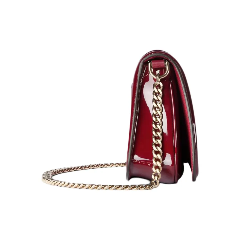 GUCCI Blondie Patent Leather Shoulder Bag Small Size Women's Red-2