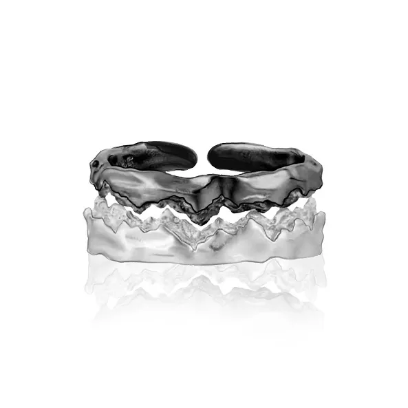 TIANJUE Alloy Silver Plated Rings Unisex-0