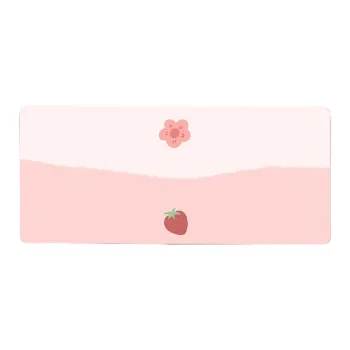 LOVINGCOOL Leather Strawberry And Hamster Extra Large Girl Office Desk Pad For Computer Fabric Keyboard Mat Mouse Pads