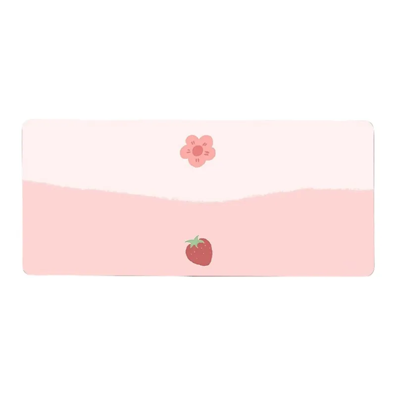 LOVINGCOOL Leather Strawberry And Hamster Extra Large Girl Office Desk Pad For Computer Fabric Keyboard Mat Mouse Pads-0